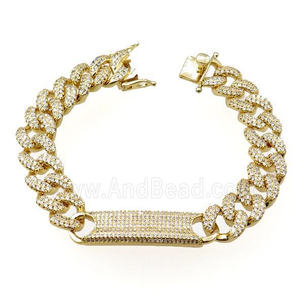 copper bracelets pave zircon, gold plated