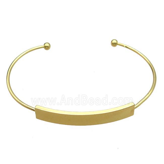 copper bangle, adjustable, gold plated