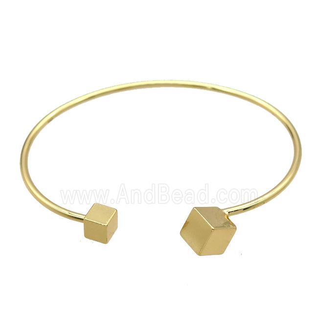 copper bangle, adjustable, gold plated
