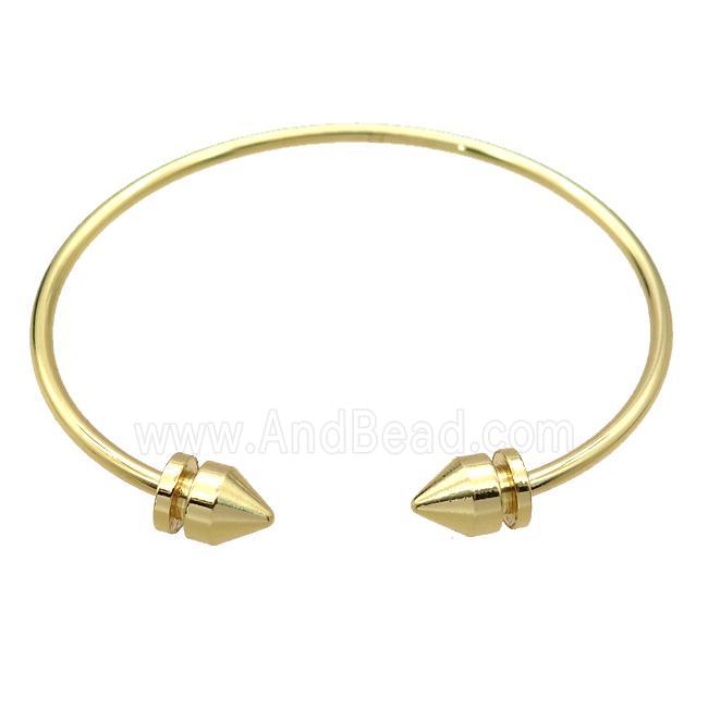 copper bangle, adjustable, gold plated
