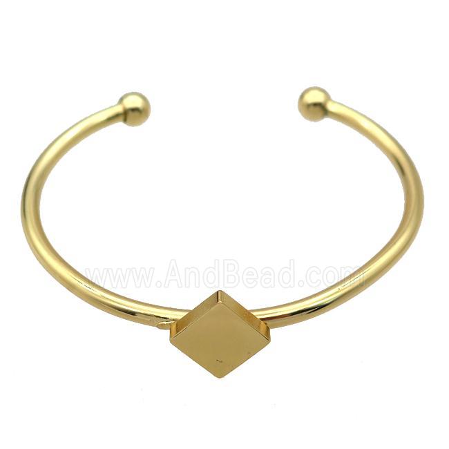 copper adjustable bangle, gold plated