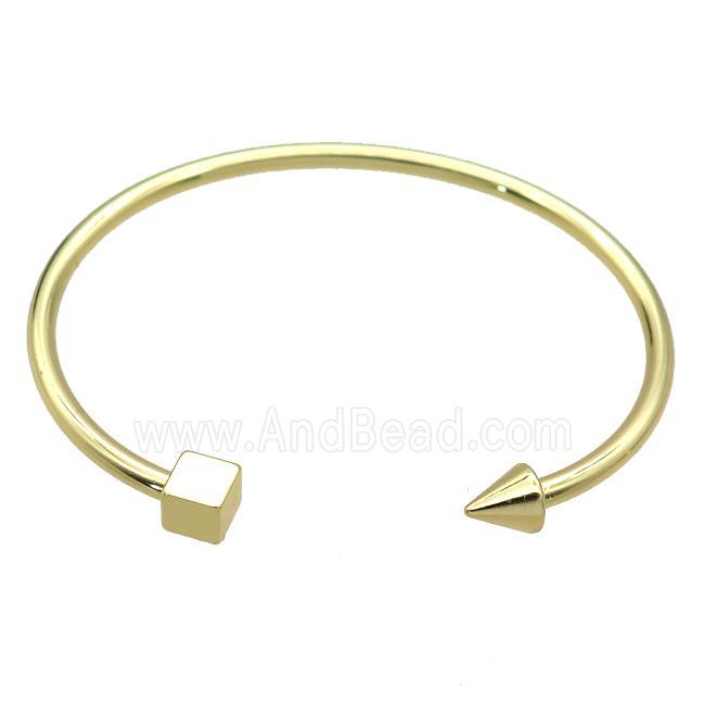 copper adjustable bangle, gold plated