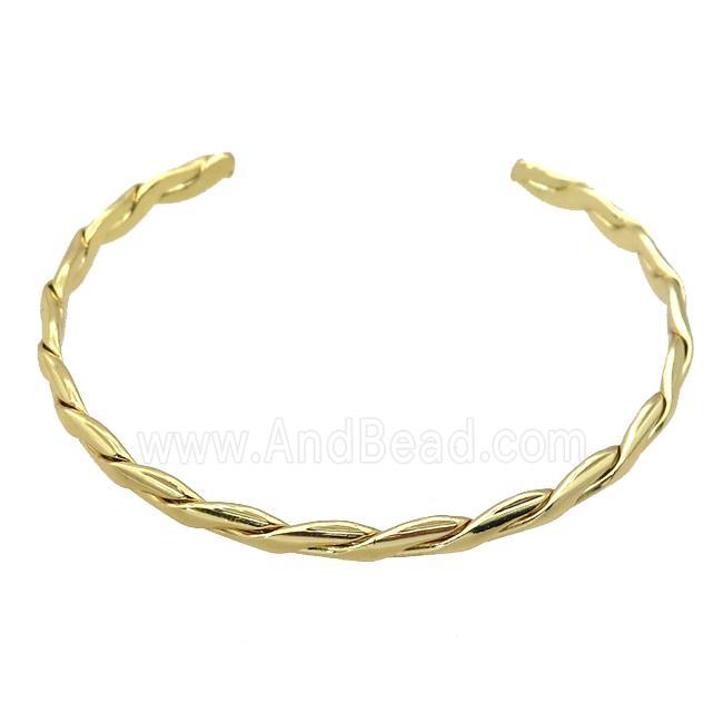 copper bangle, adjustable, gold plated