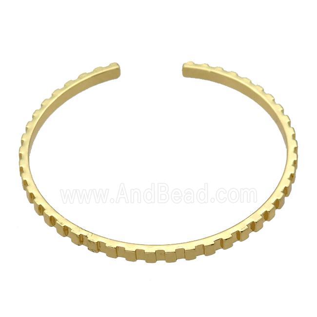copper bangle, gold plated