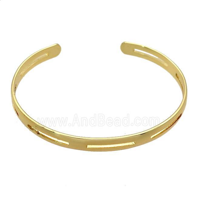 copper adjustable bangle, gold plated