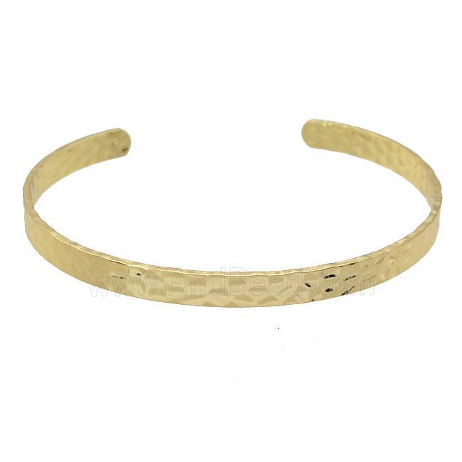 copper bangle, adjustable, gold plated