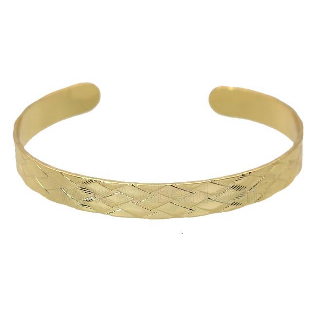 copper bangle, adjustable, gold plated