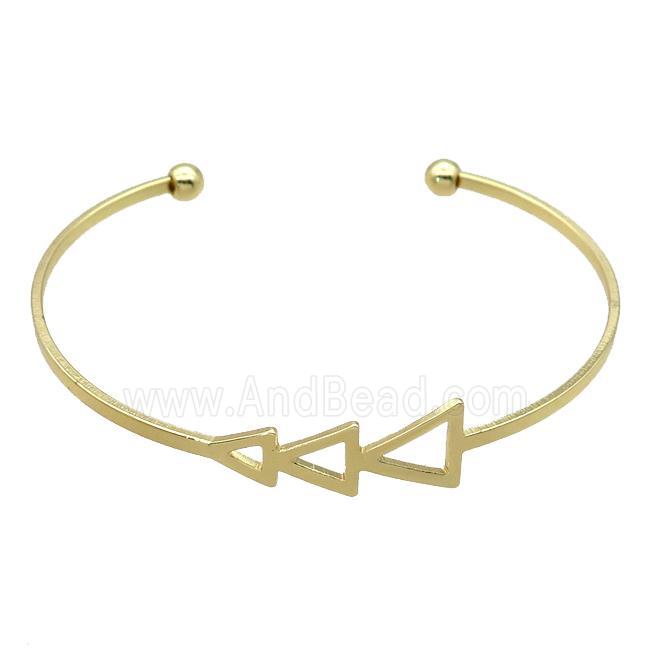 copper bangle, adjustable, gold plated