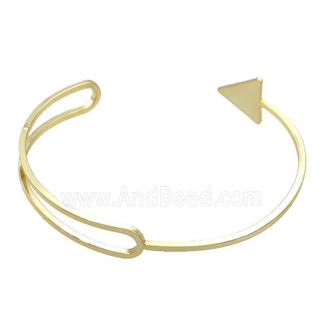 copper bangle, adjustable, gold plated