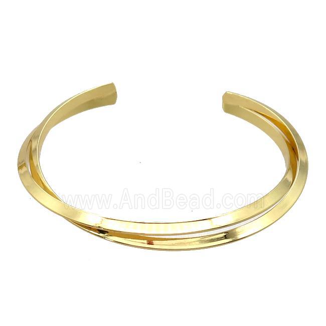 copper bangle, adjustable, gold plated