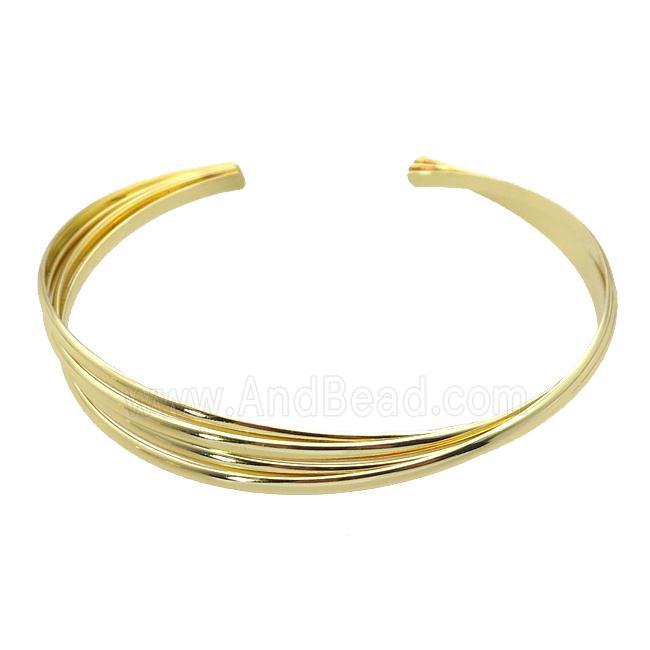 copper bangle, adjustable, gold plated
