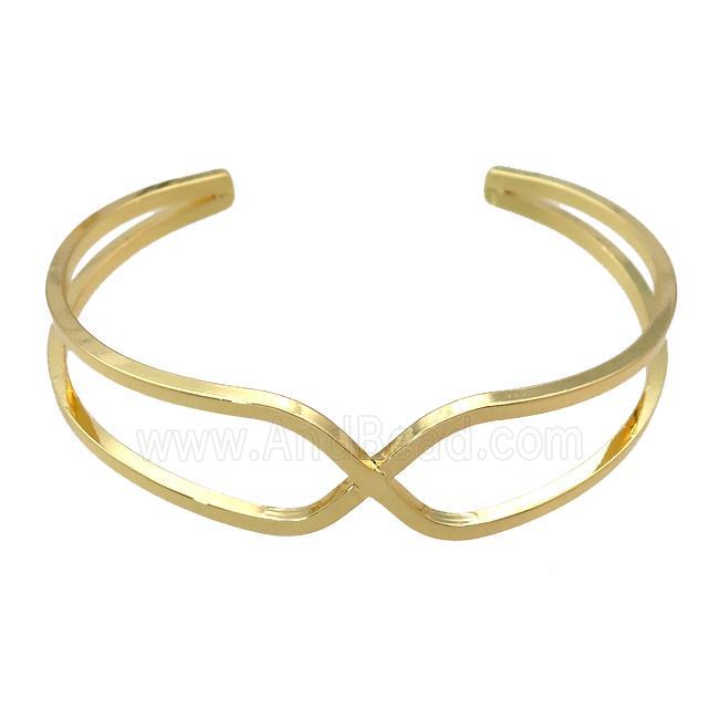copper bangle, adjustable, gold plated