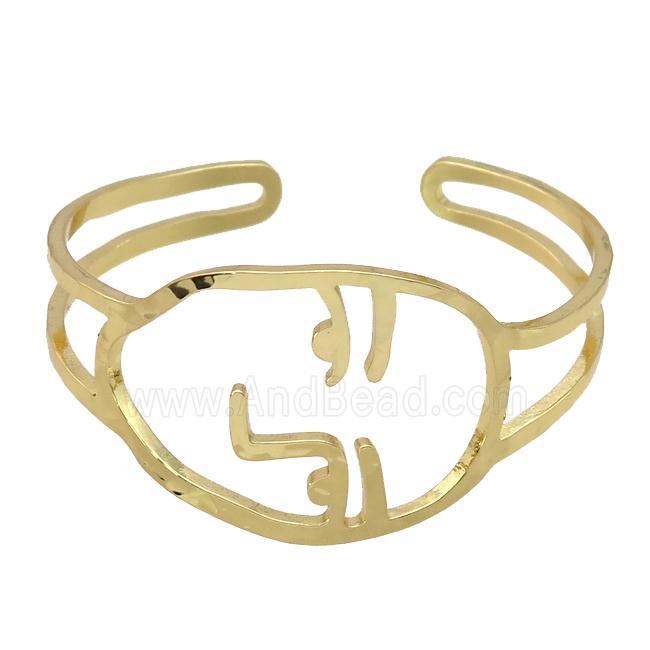 copper bangle, adjustable, gold plated