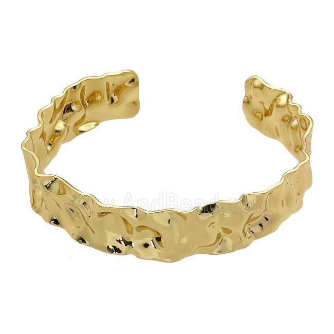 copper bangle, adjustable, gold plated