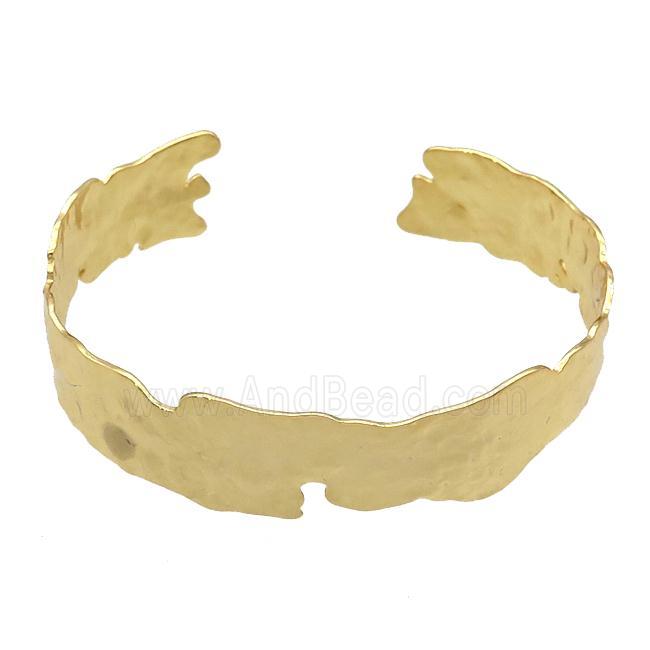 copper bangle, adjustable, gold plated