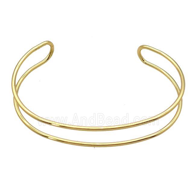 copper bangle, adjustable, gold plated