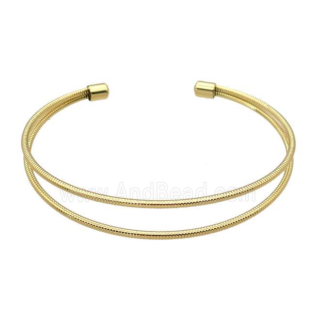 copper bangle, adjustable, gold plated
