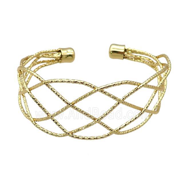 copper bangle, adjustable, gold plated