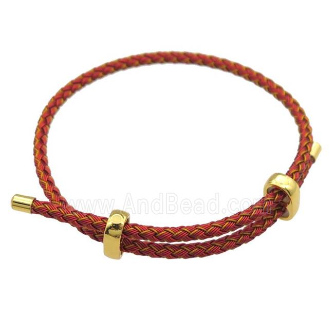 red Tiger Tail Steel Bracelet, adjustable