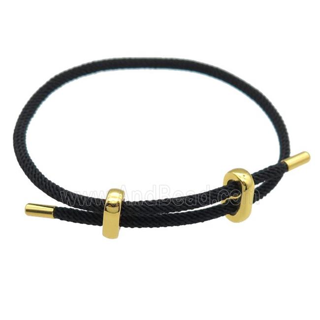 black nylon wire Bracelet, adjustable