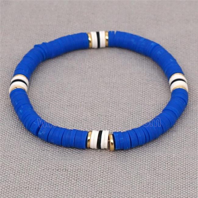 lapisblue Polymer Clay Bracelet, stretchy