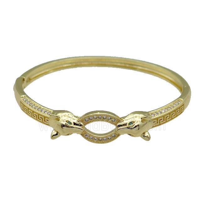 Copper Bangle Pave Zircon Fox Gold Plated