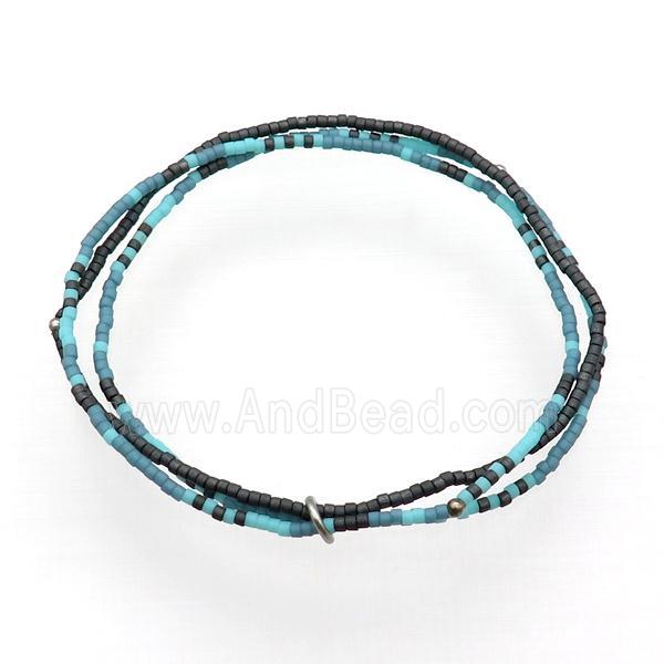 Seed Glass Bracelet 3 Strands Stretchy
