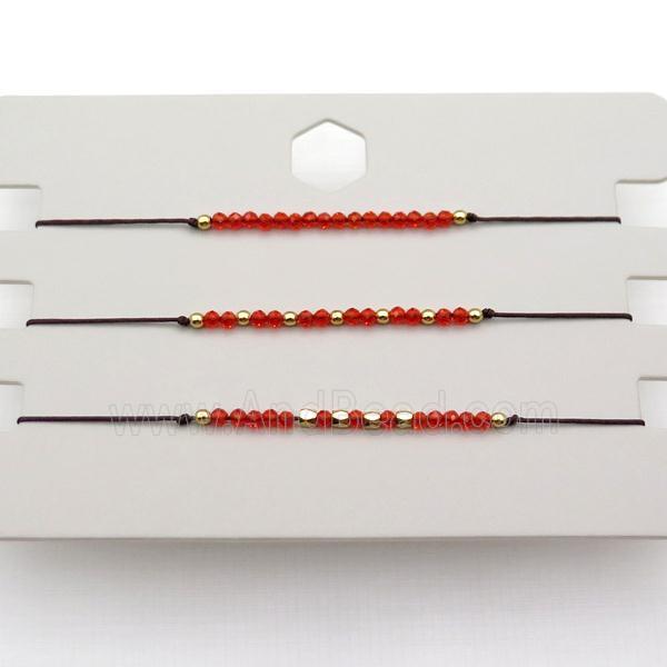 Red Cubic Zircon Bracelet Adjustable