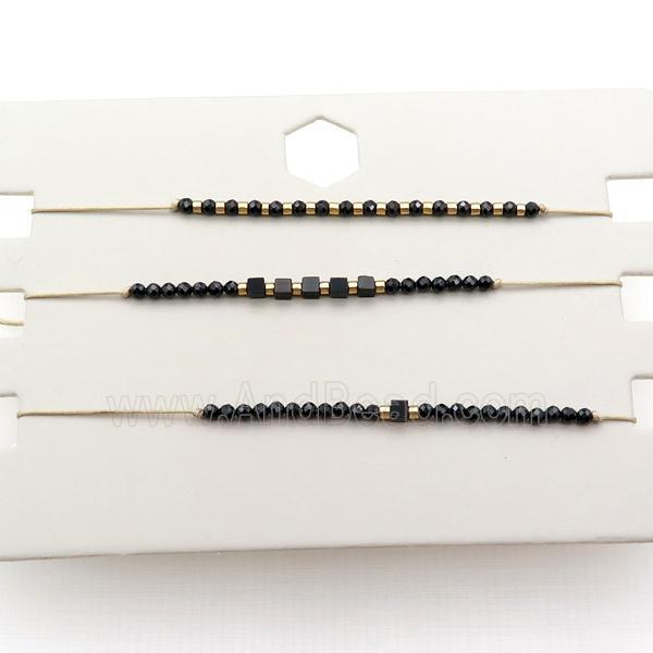 Black Spinel Bracelet Adjustable