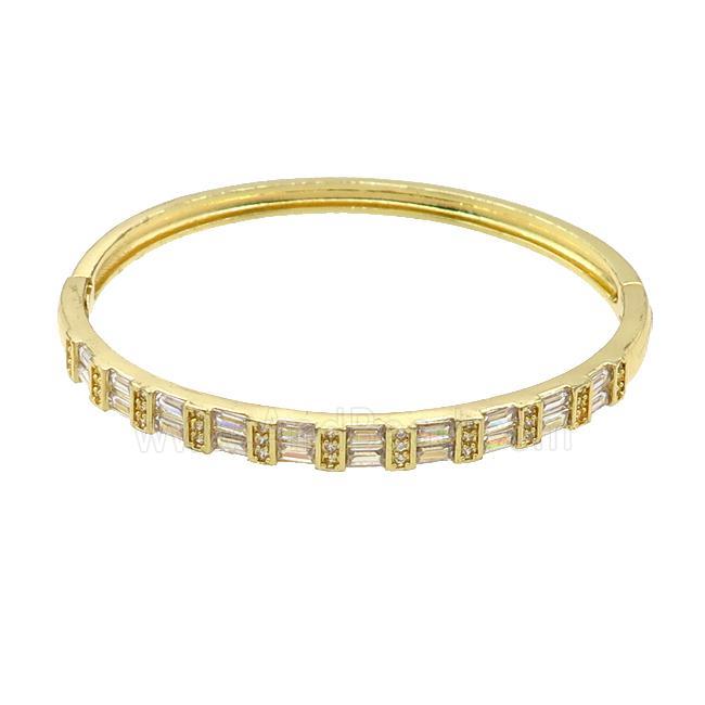 Copper Bangle Pave Zircon Gold Plated