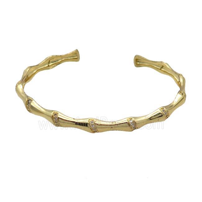 Copper Bangle Pave Zircon Gold Plated