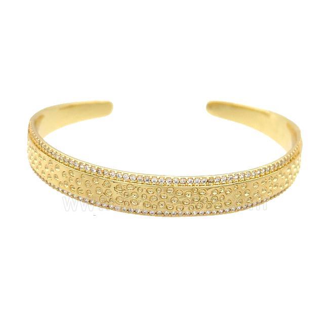 Copper Bangle Pave Zircon Gold Plated