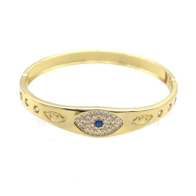 Copper Bangle Pave Zircon Gold Plated Eye