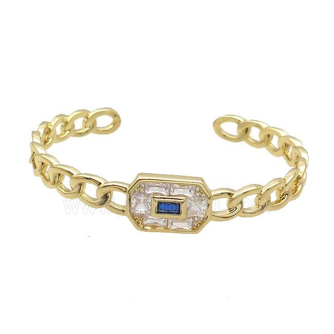 Copper Bangle Pave Zircon Gold Plated