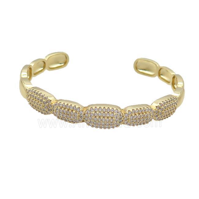 Copper Bangle Pave Zircon Gold Plated