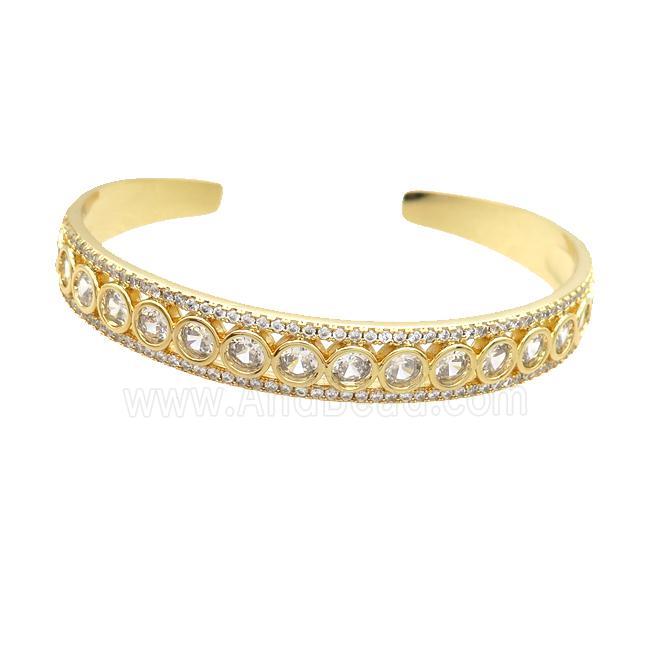 Copper Bangle Pave Zircon Gold Plated