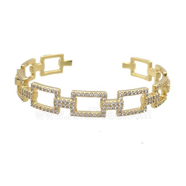 Copper Bangle Pave Zircon Gold Plated