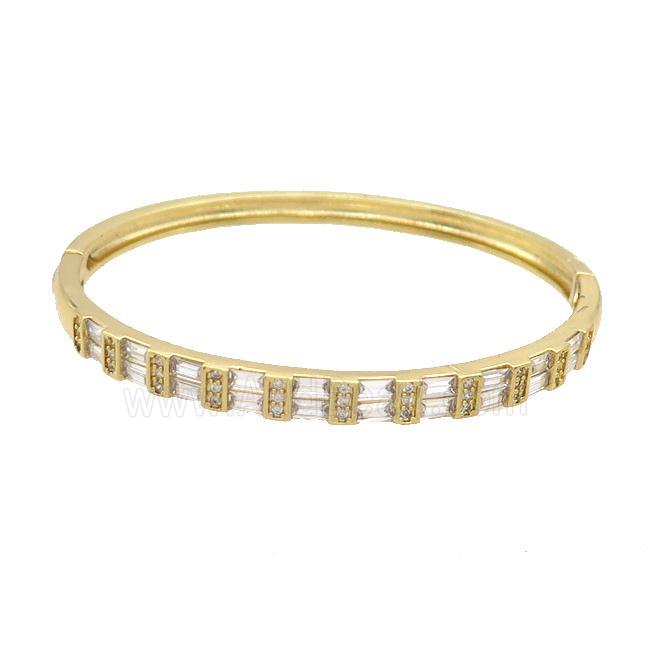 Copper Bangle Pave Zircon Gold Plated