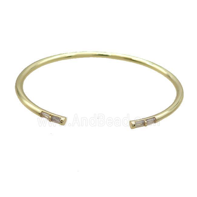 Copper Bangle Pave Zircon Gold Plated