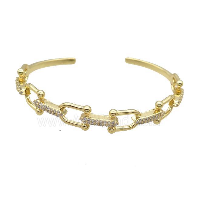 Copper Bangle Pave Zircon Gold Plated