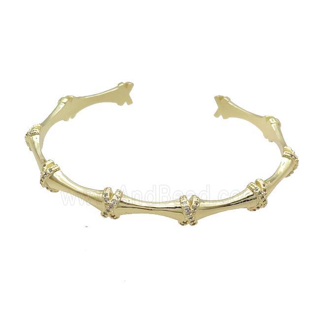 Copper Bangle Pave Zircon Gold Plated