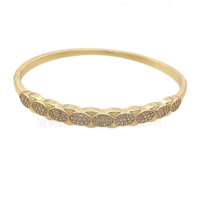 Copper Bangle Pave Zircon Gold Plated