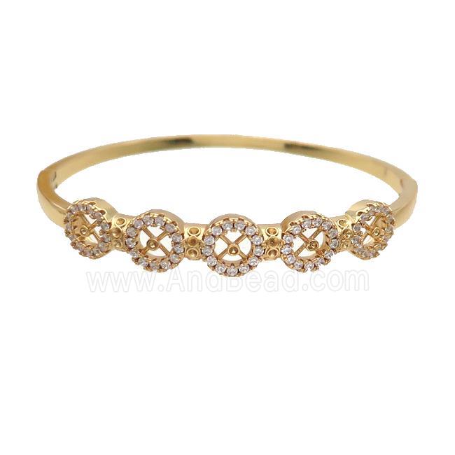 Copper Bangle Pave Zircon Gold Plated