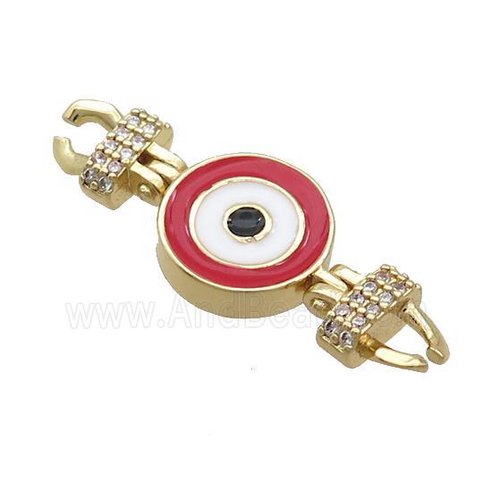 Copper Connectore Pave Zircon Enamel Eye Gold Plated