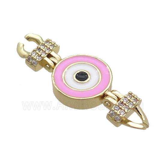 Copper Connectore Pave Zircon Enamel Eye Gold Plated