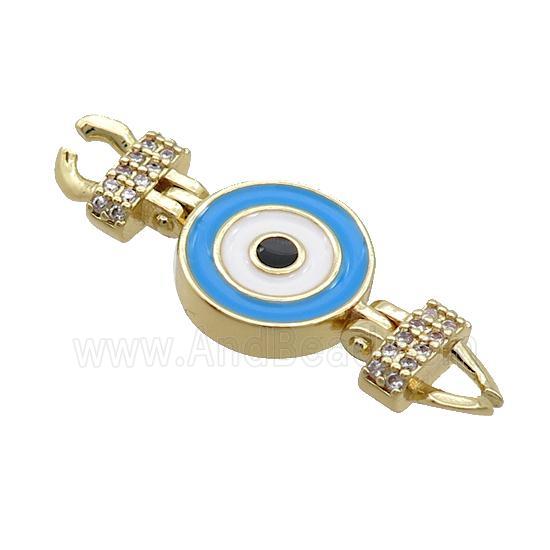 Copper Connectore Pave Zircon Enamel Eye Gold Plated