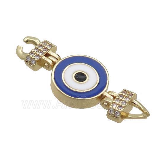 Copper Connectore Pave Zircon Enamel Eye Gold Plated