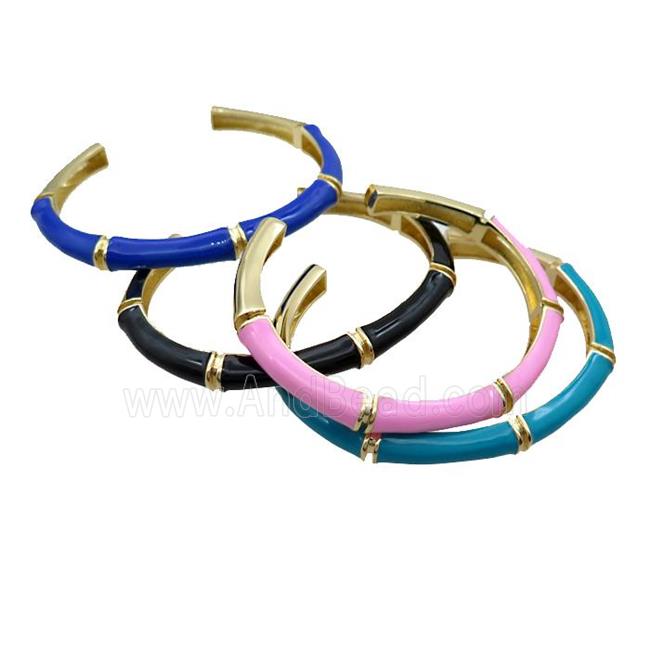 Copper Bangle Enamel Gold Plated Mixed