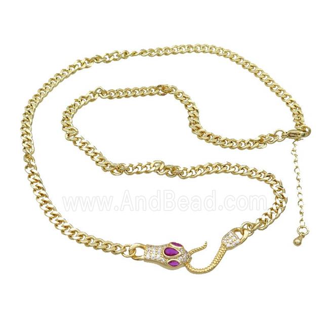 Copper Necklace Chain Snake Gold Plated
