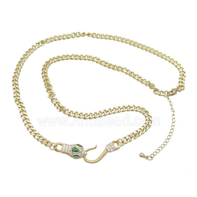 Copper Necklace Chain Snake Gold Plated